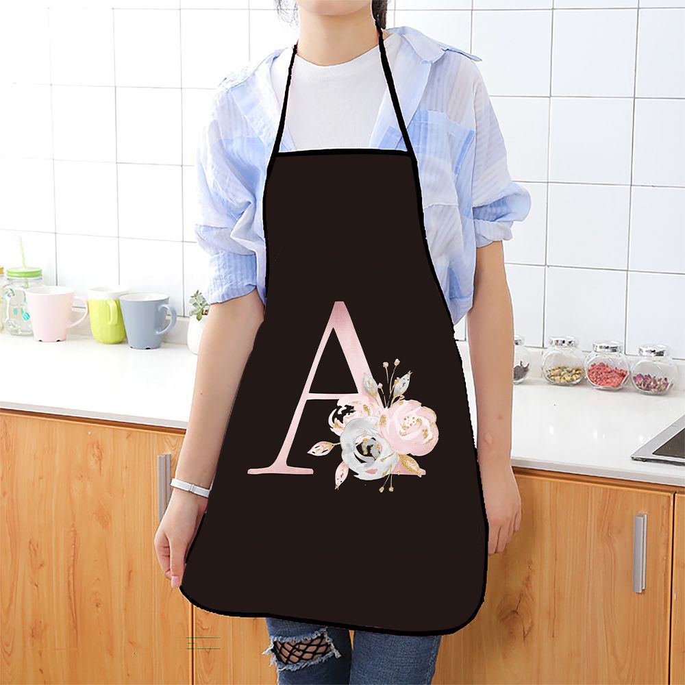 Kitchen Gadgets Trending - Özel Harfli Baskılı Önlük Çiçek Desenli,