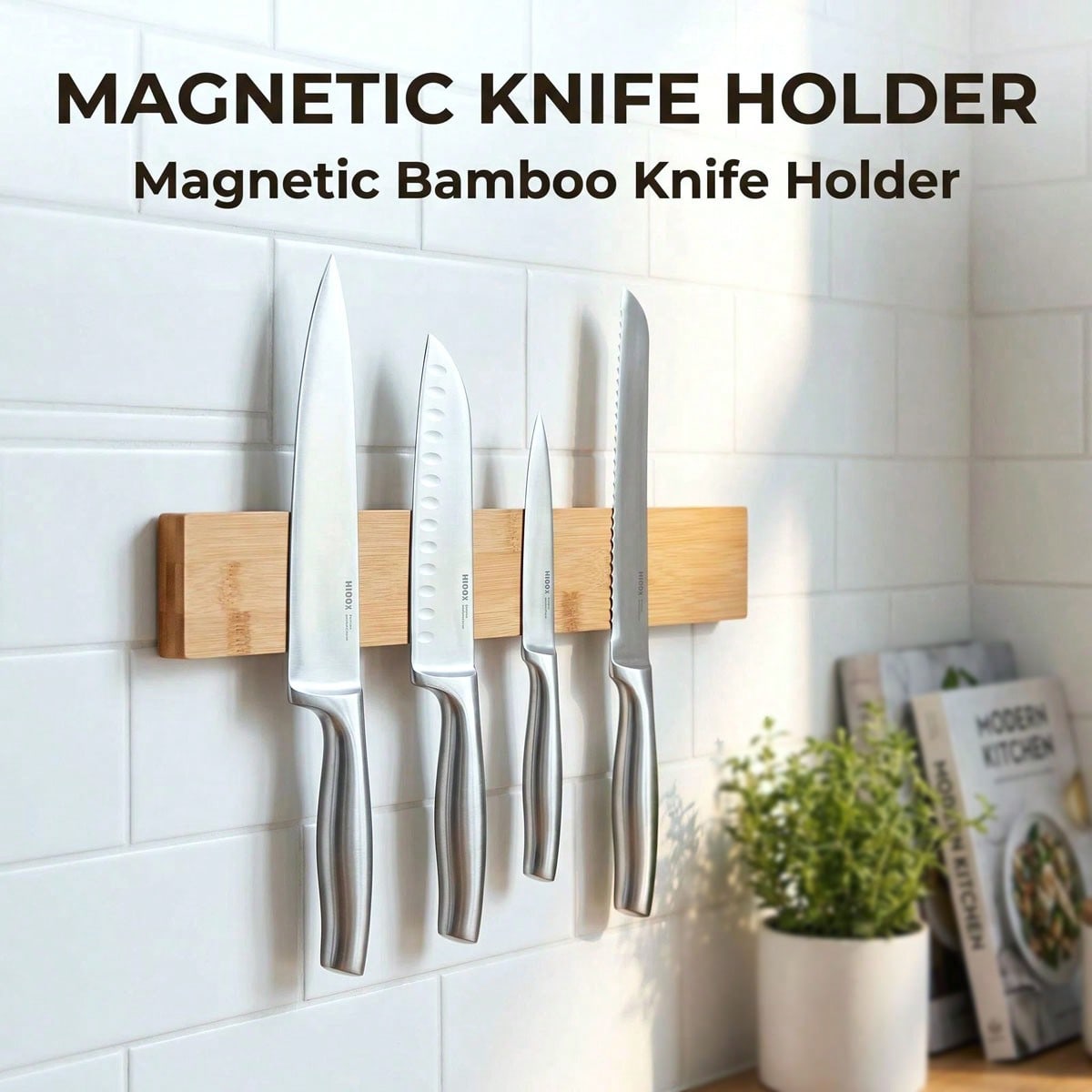 Magnetic Knife Strip - Ultra Güçlü Gizli Mıknatıslı, Pürüzsüz ve