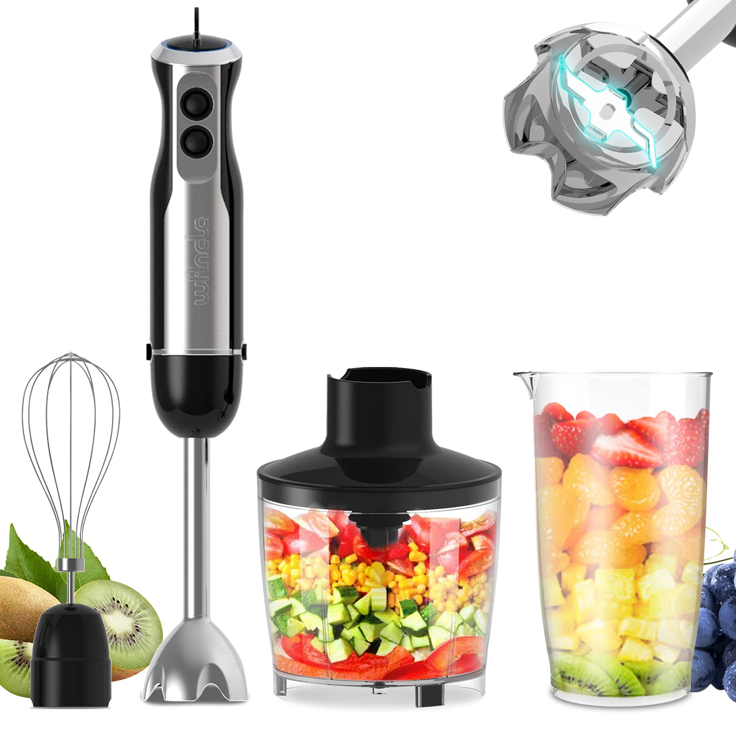 Immersion Blender Stick - Wancle 1000W daldırma el blenderi 4