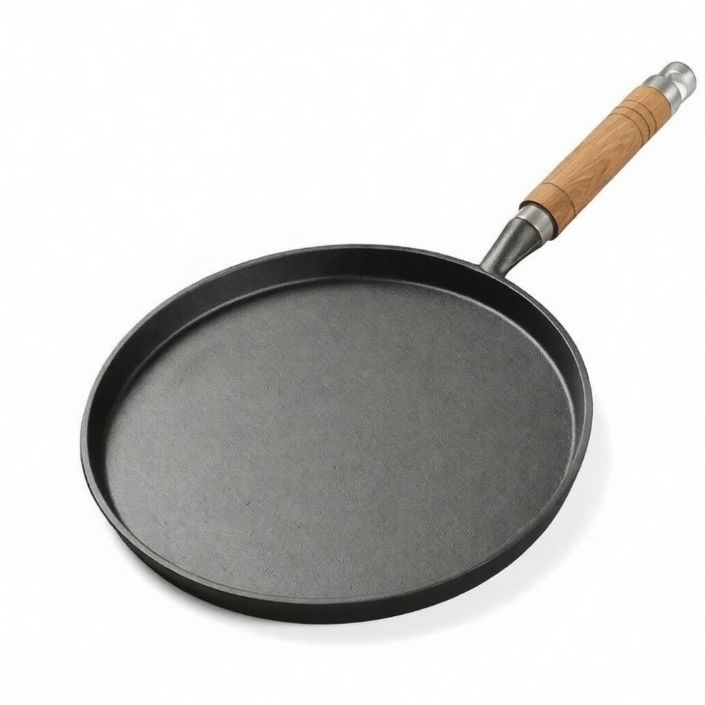 Cast Iron Skillet - Dökme Demir Tava, Düz Tabanlı, Kaplamasız,