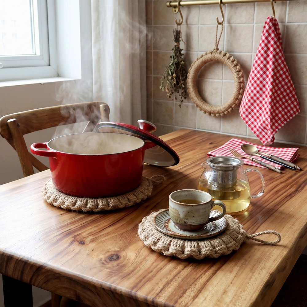 2 adet rustik jüt dokuma trive - Cast Iron Skillet incelemesi ve fiyatı